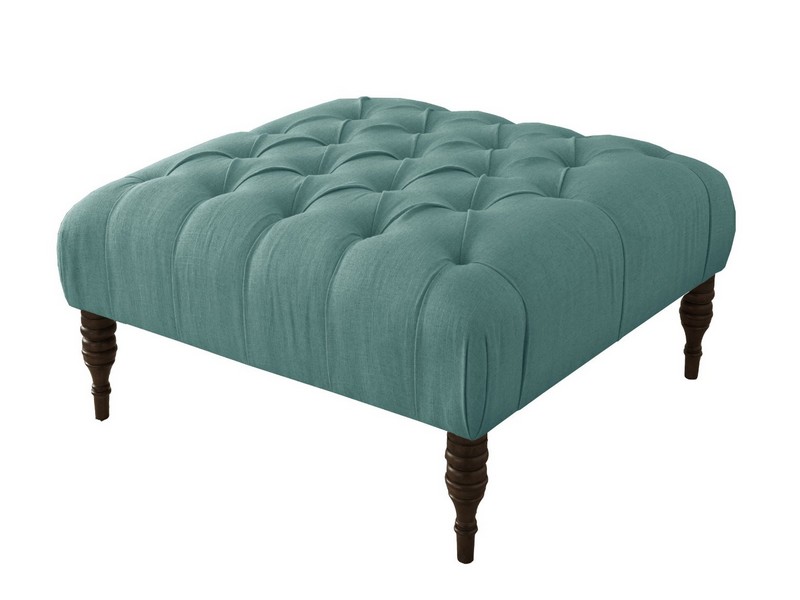 Dark Grey Tufted Ottoman