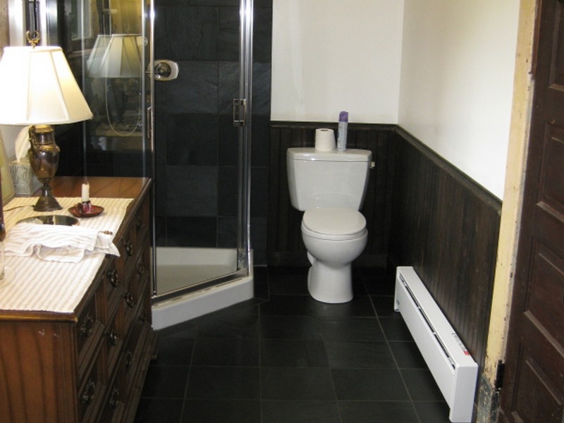 Dark Slate Tile Bathroom