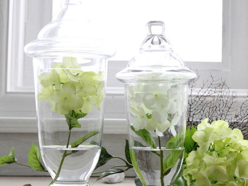 Decorative Glass Containers With Lids