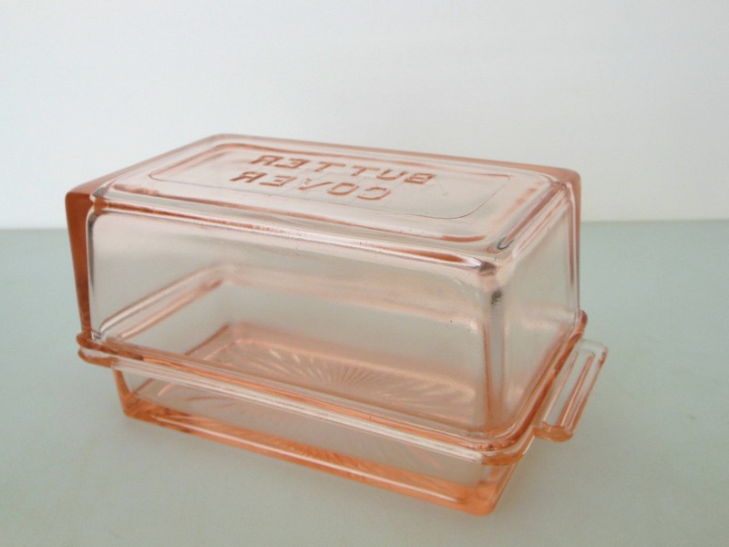 Depression Glass Butter Dish With Lid