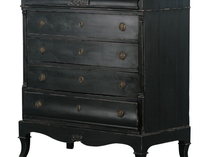 Distressed Black Dresser Chest