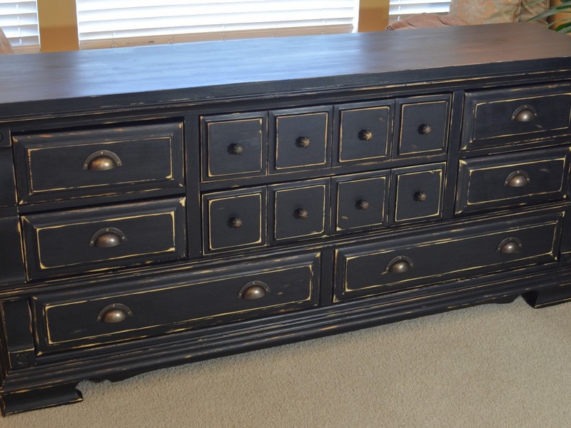 Distressed Black Dresser