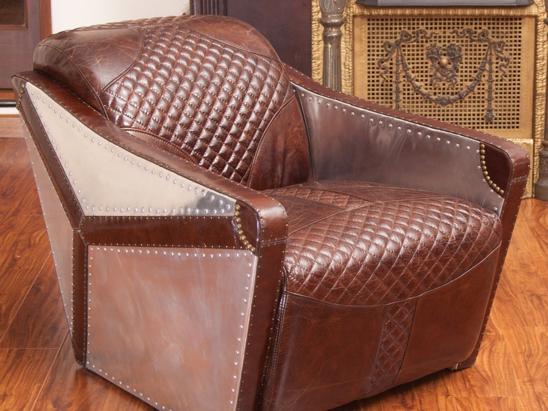 Distressed Brown Leather Club Chair