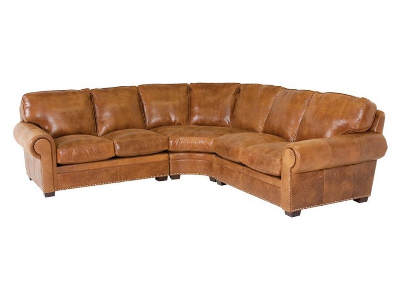 Distressed Leather Sectional Couch