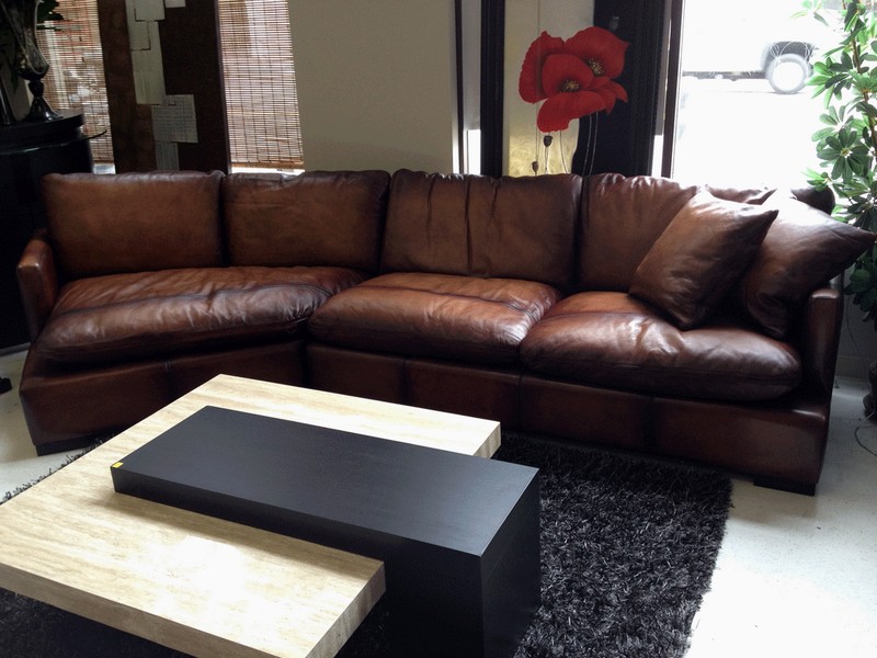 Distressed Leather Sectional Furniture