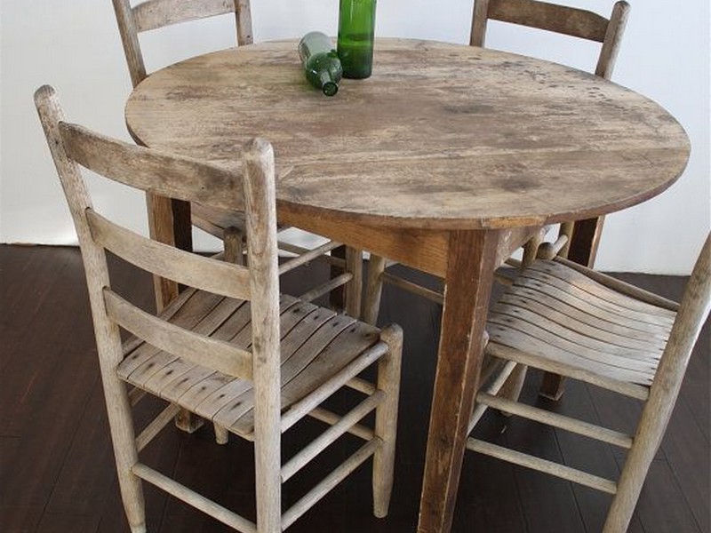 Distressed Round Dining Table