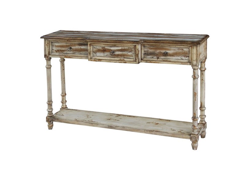 Distressed White Foyer Table