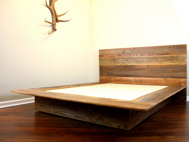 Distressed Wood Bed Frame