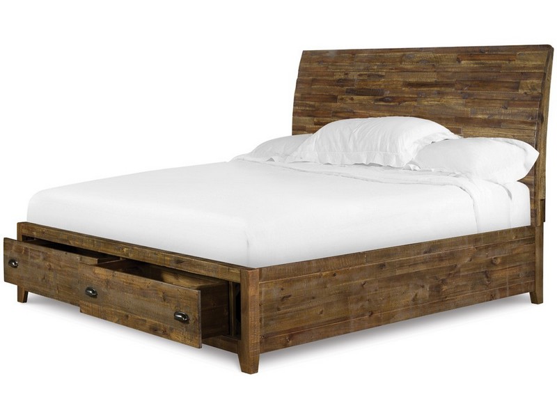 Distressed Wood Bed