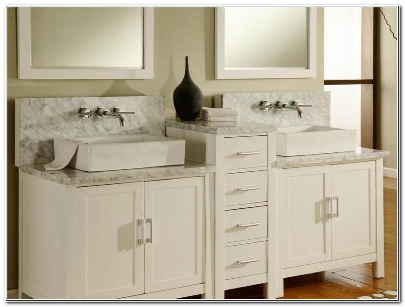 Double Bathroom Vanities Raised Middle