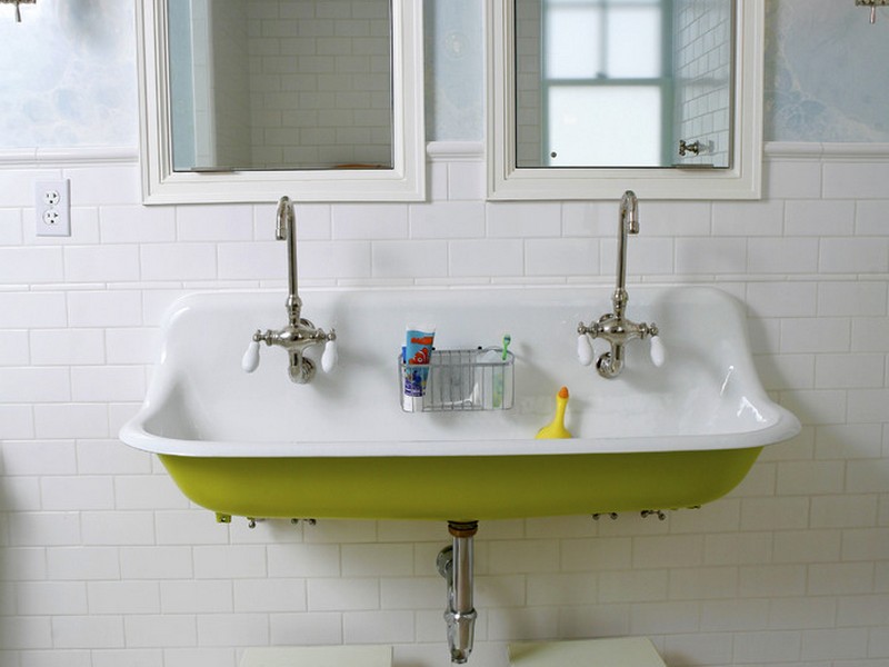 Double Farmhouse Bathroom Sink