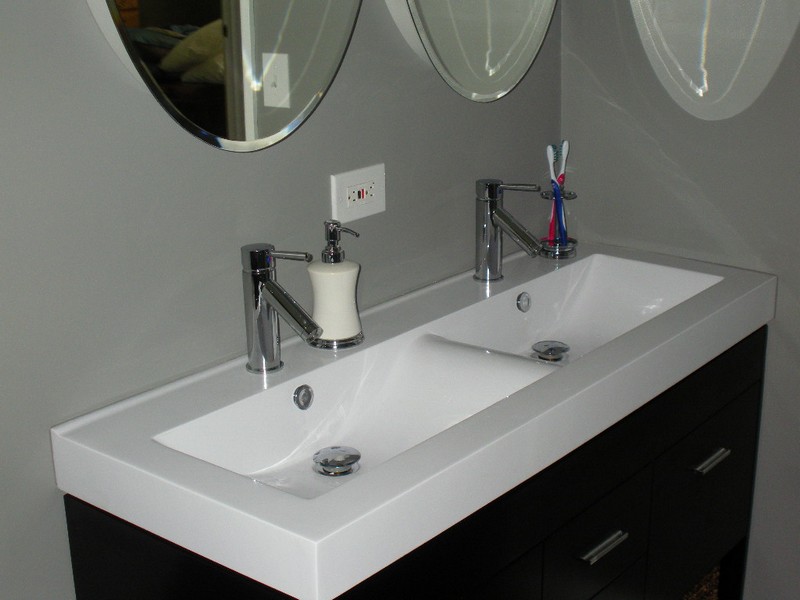 Double Faucet Bathroom Sink Vanity