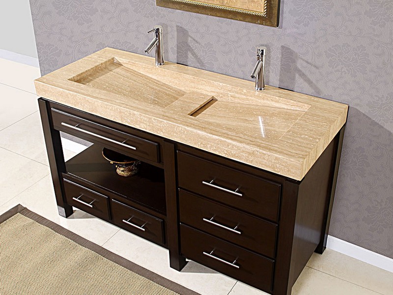 Double Trough Bathroom Sink