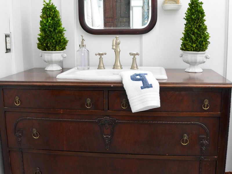 Dresser Converted To Bathroom Vanity