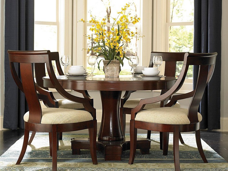 Espresso Round Dining Table Set