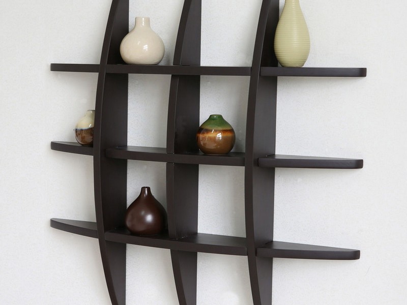 Espresso Wall Shelves