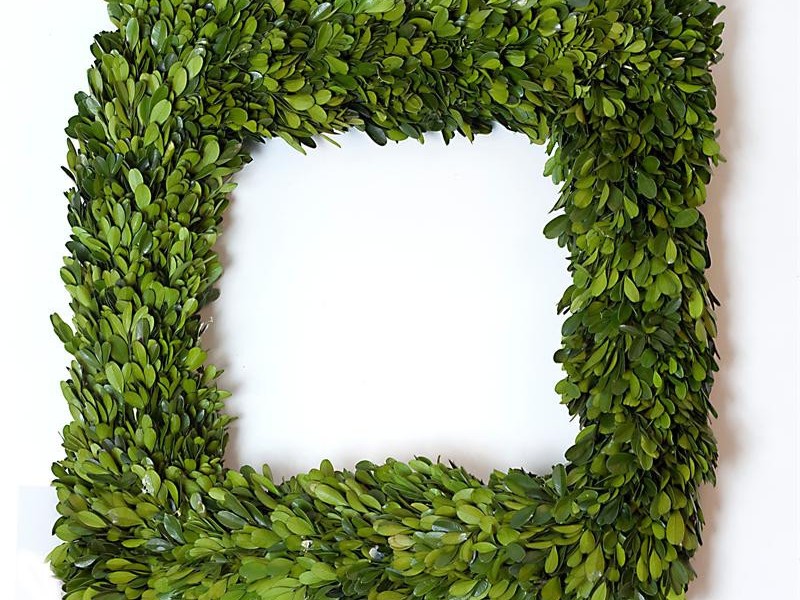 Faux Boxwood Wreath Square