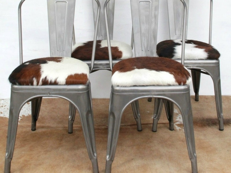 Faux Cowhide Bar Stools