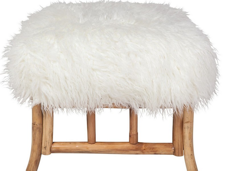 Faux Fur Pouf Ottoman