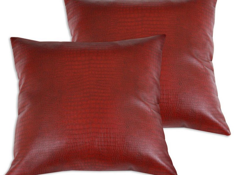 Faux Leather Throw Pillows