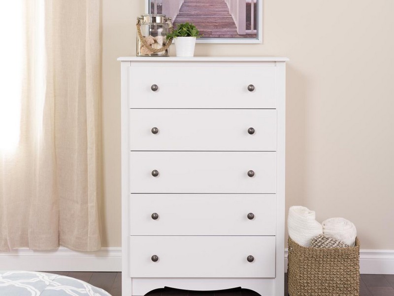 Five Drawer Chest White