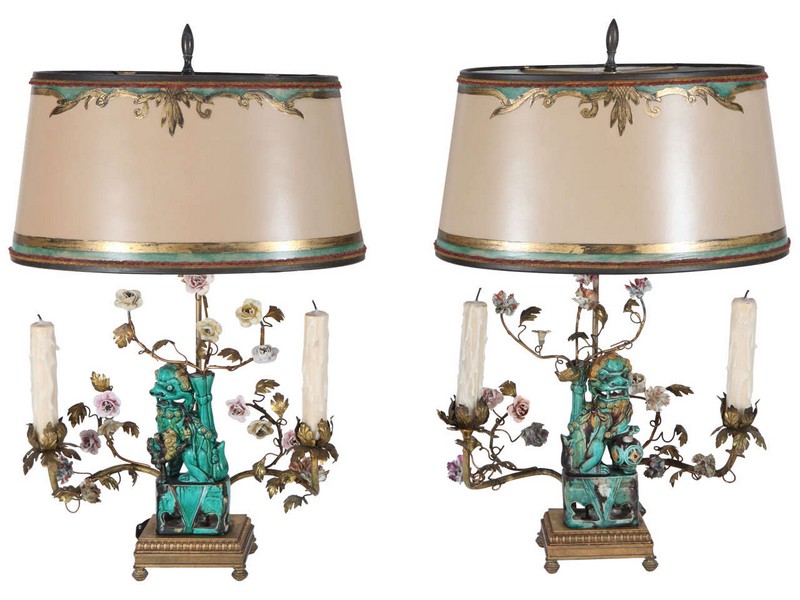 Foo Dog Lamps Pair