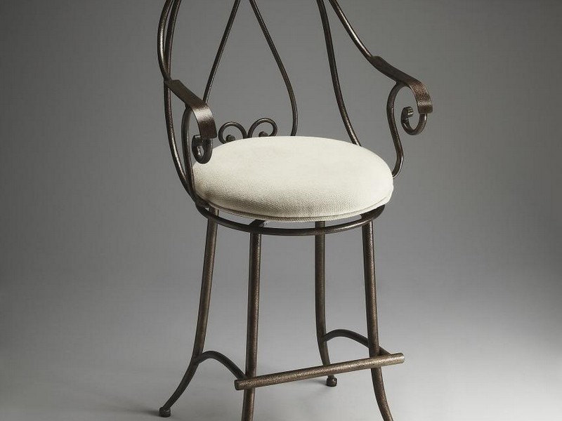 French Country Bar Stools Swivel Wrought Iron