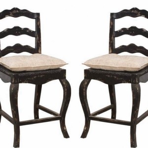 French Country Counter Stools With Rush Seats