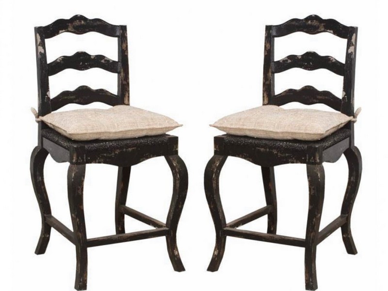 French Country Counter Stools With Rush Seats