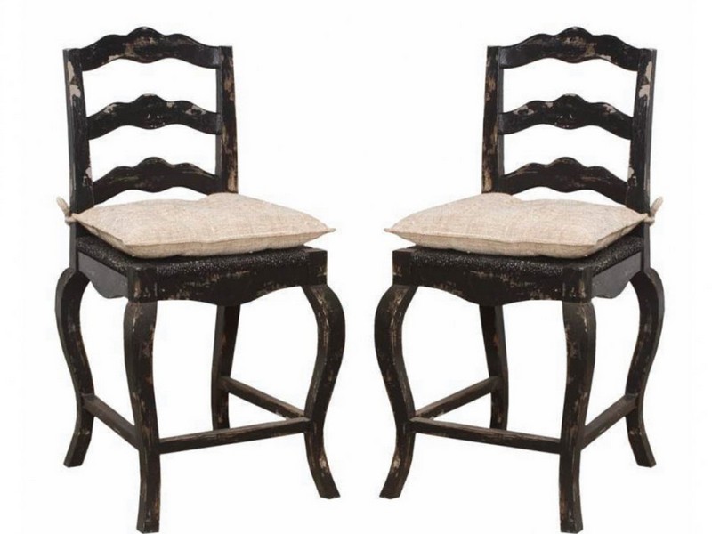 French Country Counter Stools With Rush Seats