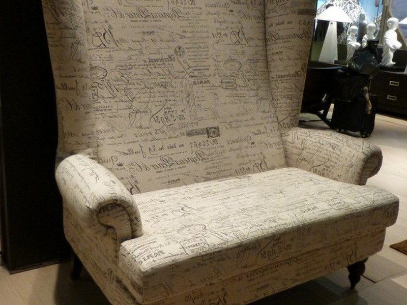 French Script Wingback Chair