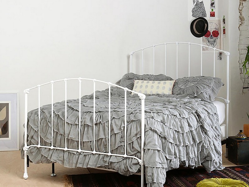 Full Size White Metal Headboard