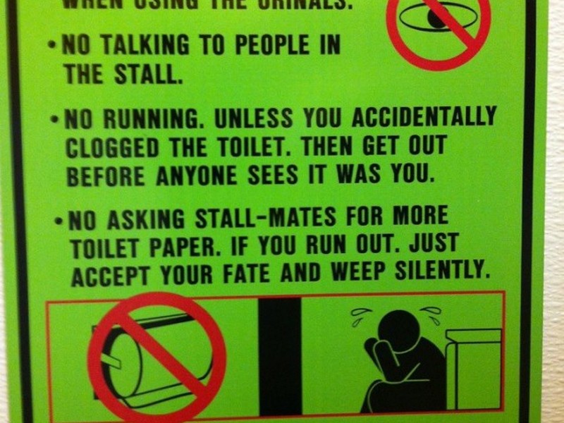 Funny Bathroom Etiquette Signs