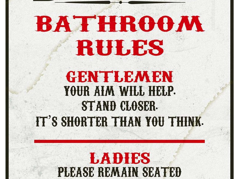 Funny Bathroom Rules Signs