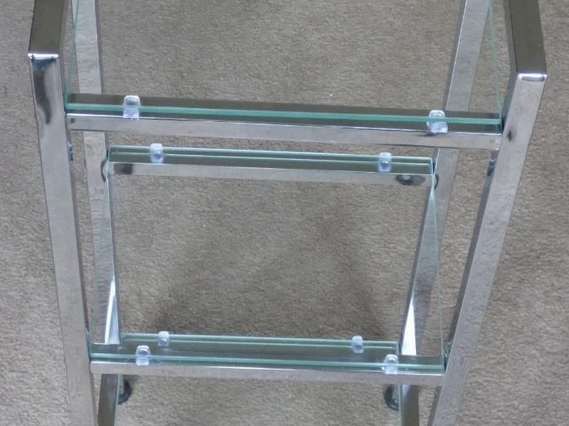 Glass And Chrome Bathroom Shelf Unit