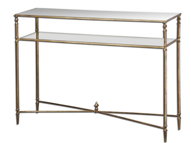 Glass And Metal Console Table