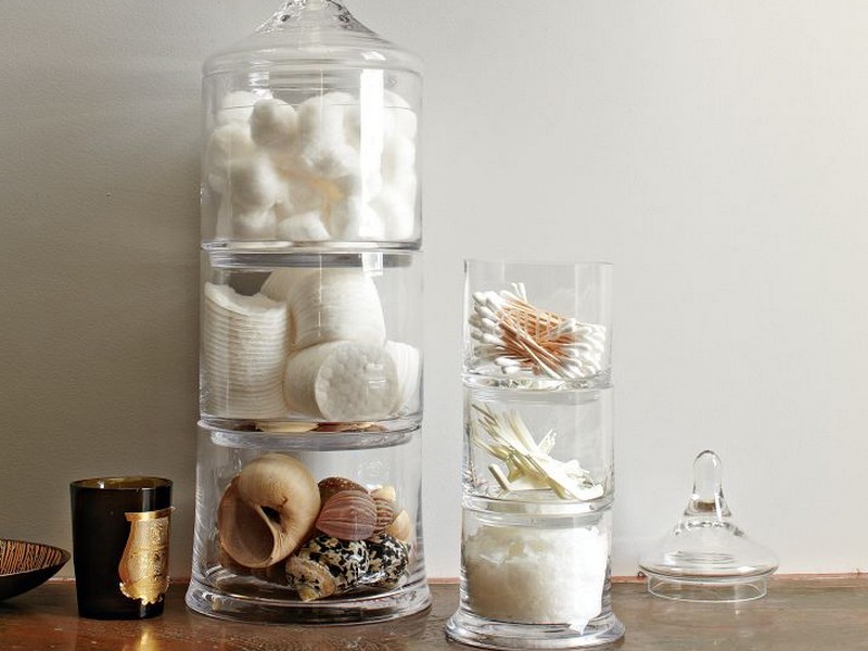 Glass Apothecary Jars Bathroom