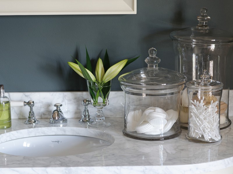 Glass Bathroom Jars