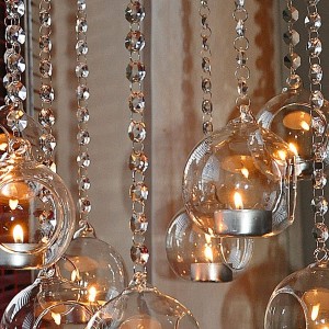 Glass Chandelier Candle Holders