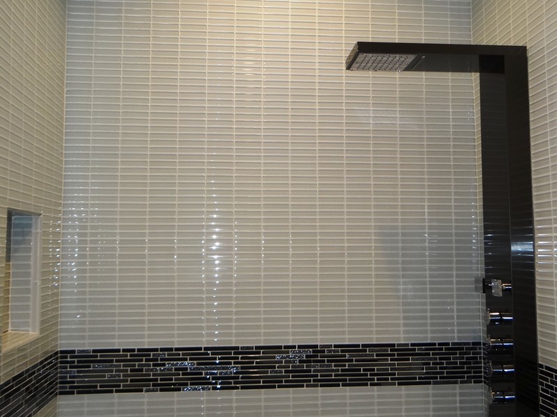 Glass Subway Tile In Bathroom