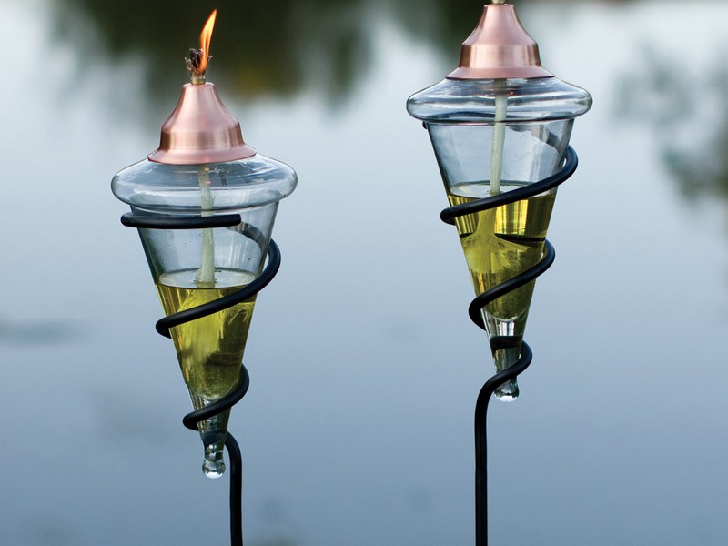 Glass Tiki Torches