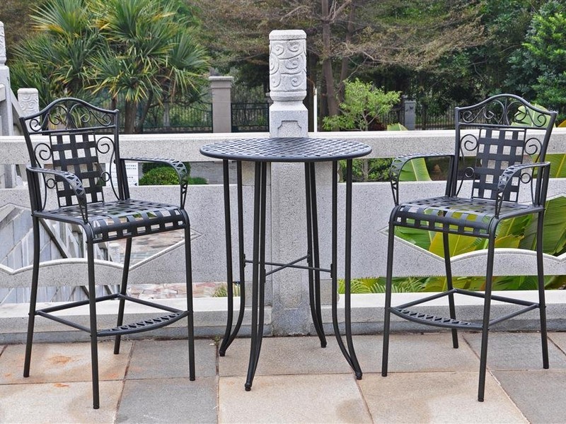 Glass Top Bistro Table Wrought Iron