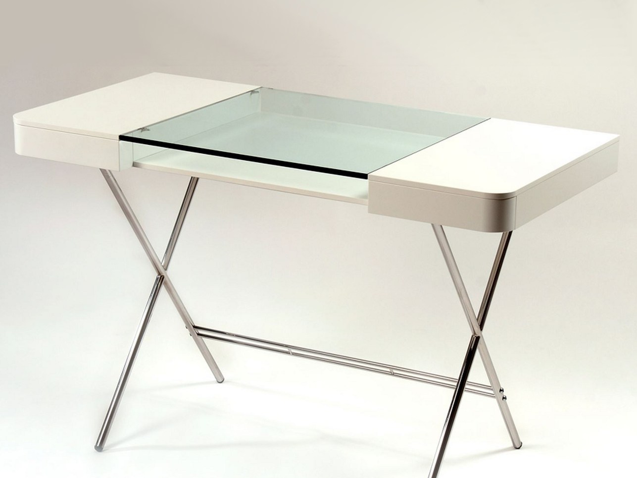 Glass Top Desk With Drawers