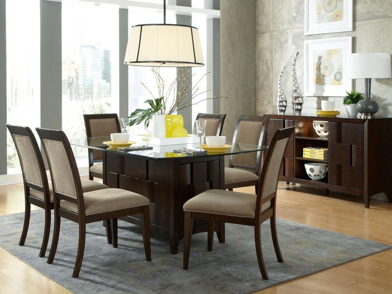 Glass Top Pedestal Dining Table Sets