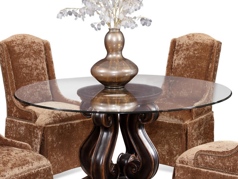 Glass Top Pedestal Dining Table