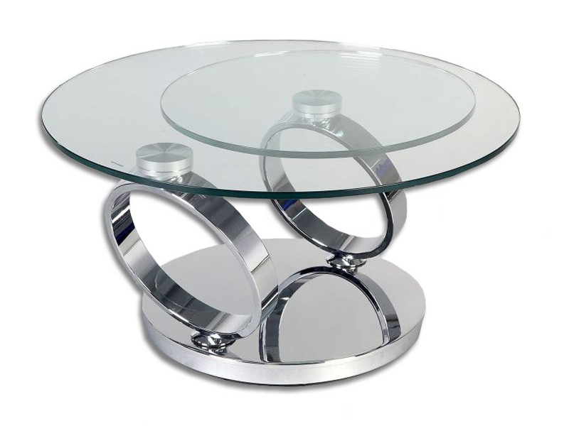 Glass Top Swivel Coffee Table