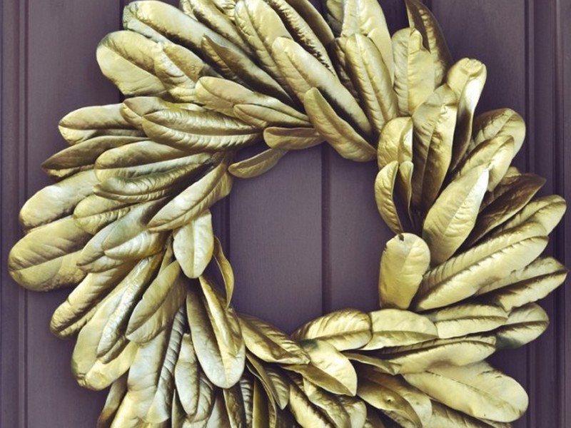 Gold Magnolia Leaf Garland