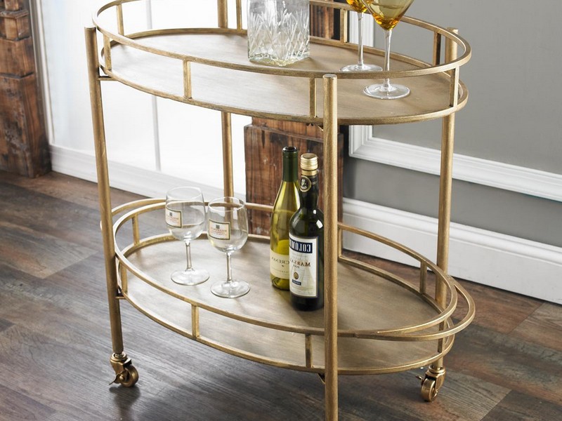 Gold Mirrored Bar Cart