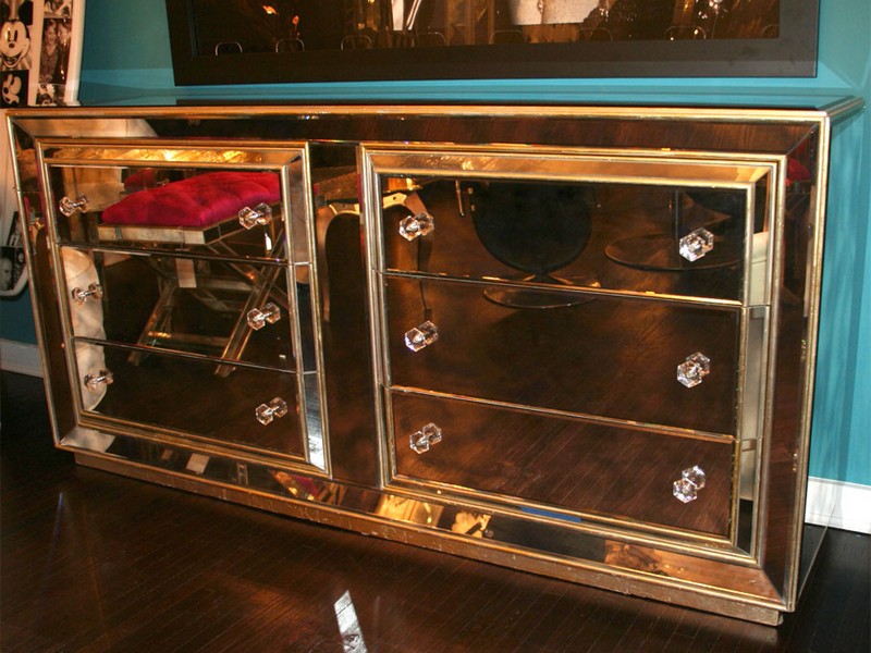 Gold Mirrored Nightstand