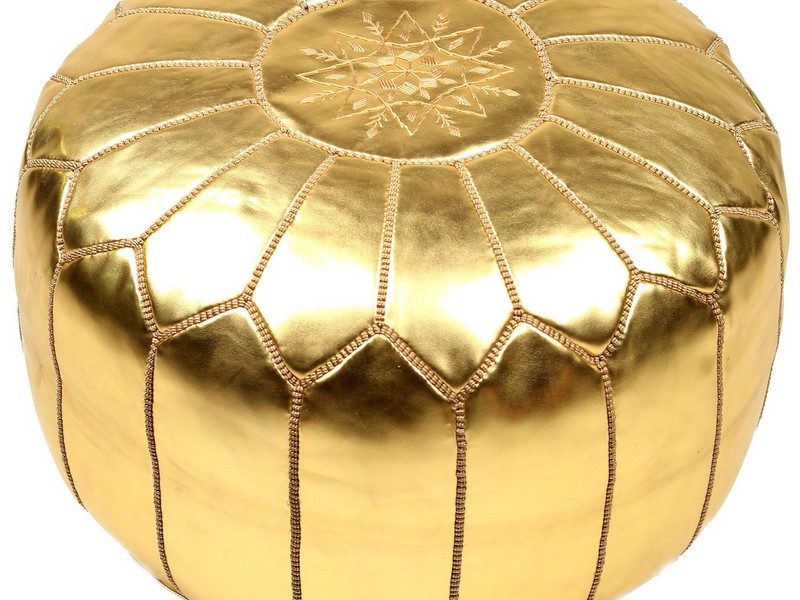 Gold Moroccan Pouf Ottoman